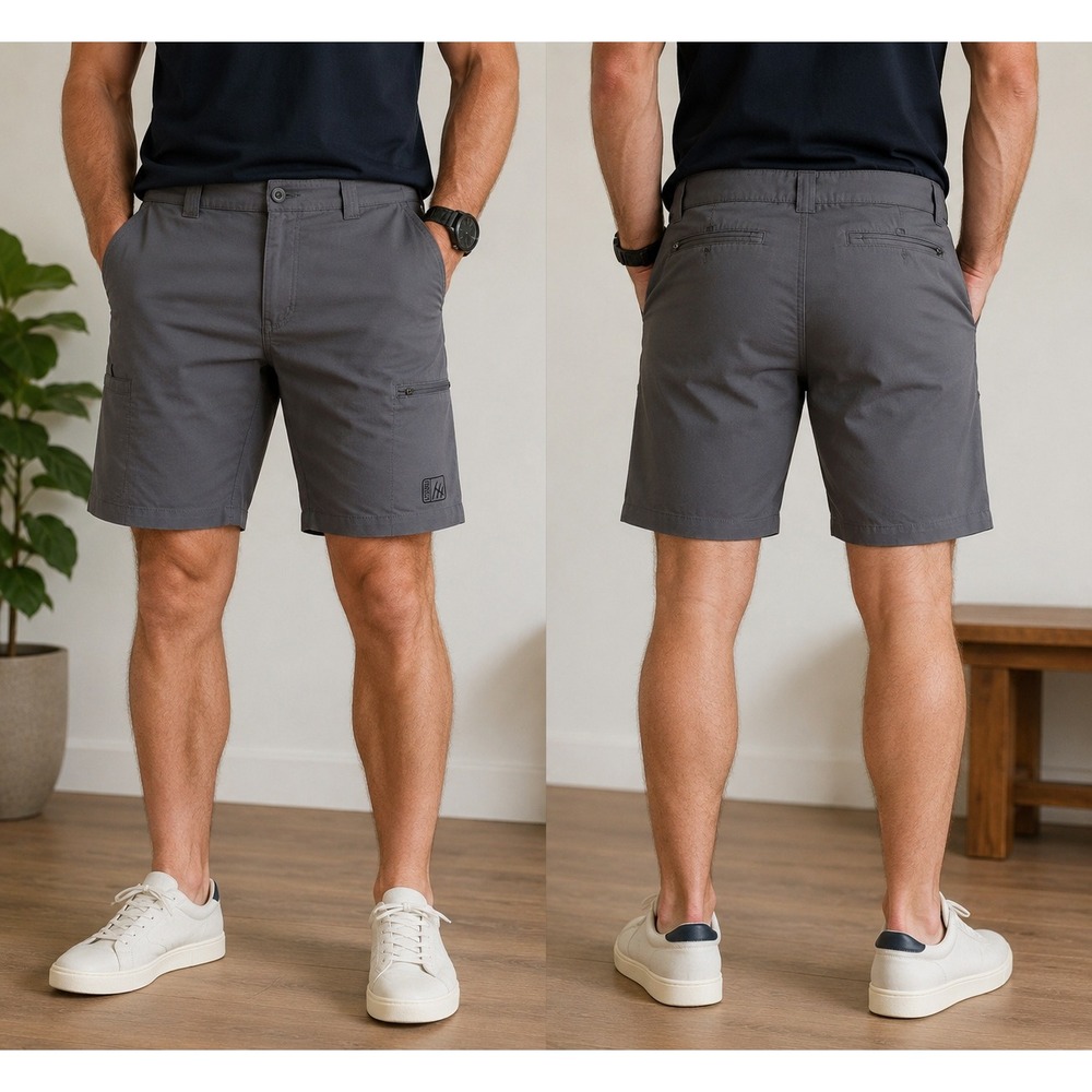 Fintech Mens Gray Performance Fishing Shorts Size XXL Quick Dry Cargo gorpcore